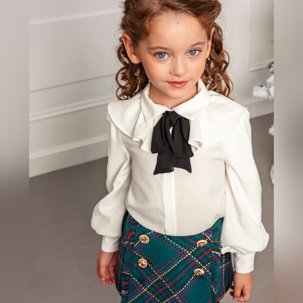 ABEL & Lula Kids' Girls Tartan Green Holiday Party Mini Skirt Plaid Wool Sz 10